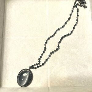 Vintage black beaded necklace